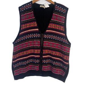 Erika II & Company Vintage Sleeveless Full Zip Knit Sweater Vest‎ Size 2X